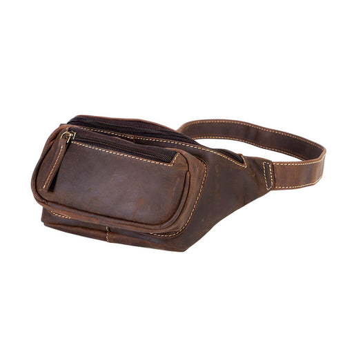 Bauchtasche KONSTANTINOPEL aus Büffelleder Oily Nubuk kaffeebraun, Vorderansicht